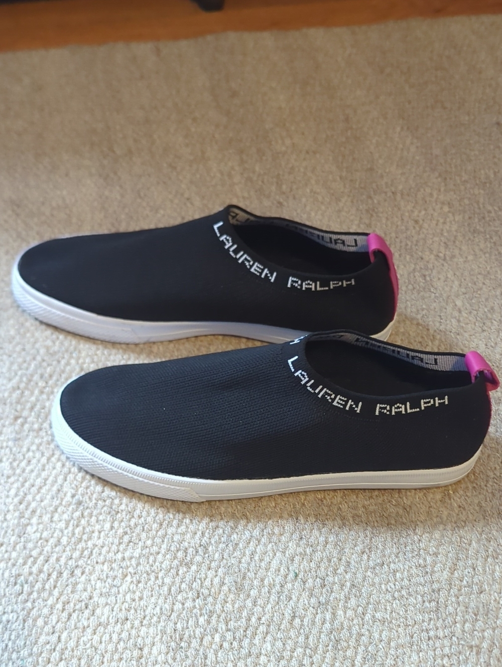 Women's Lauren Ralph Lauren Jordyn Slip On Sneskers Black Size 8.5